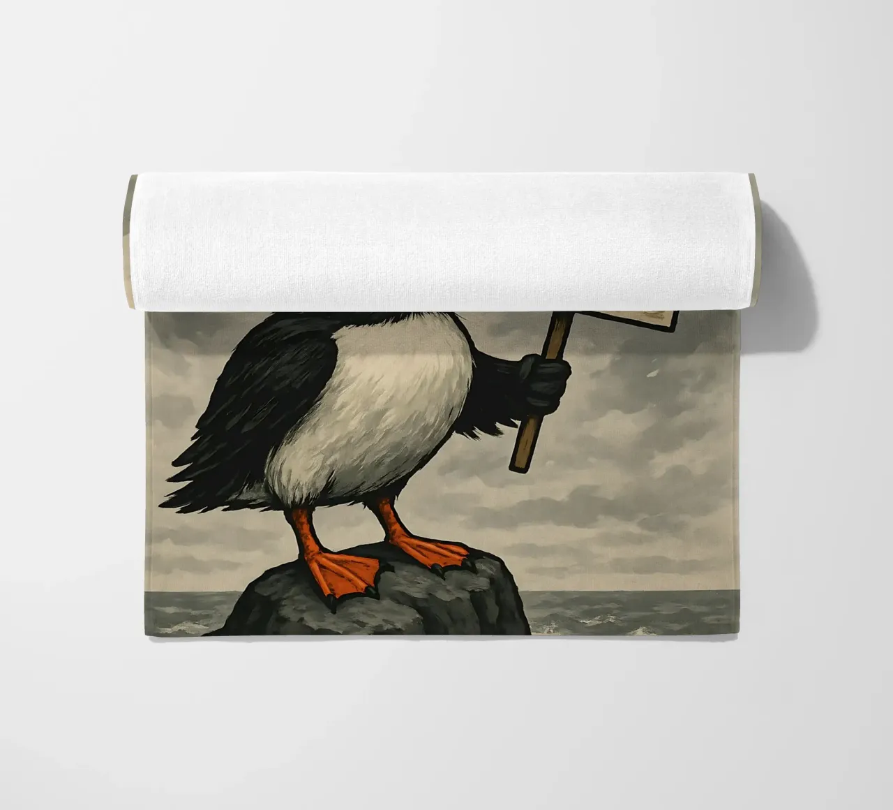 Funny Puffin Meme telo mare da Funny Humor Art