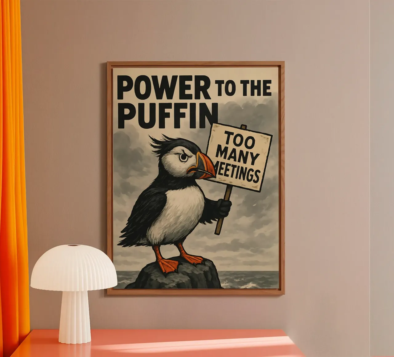 Funny Puffin Meme alluminio dibond da Funny Humor Art