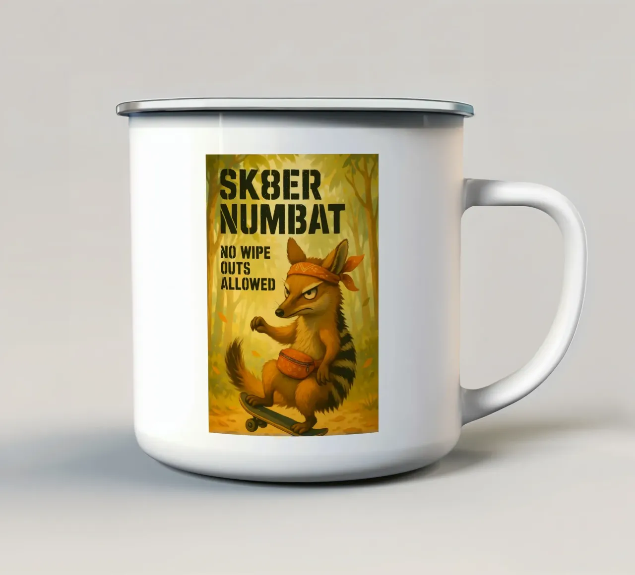 Meme divertente di Numbat tazza in smalto da Funny Humor Art