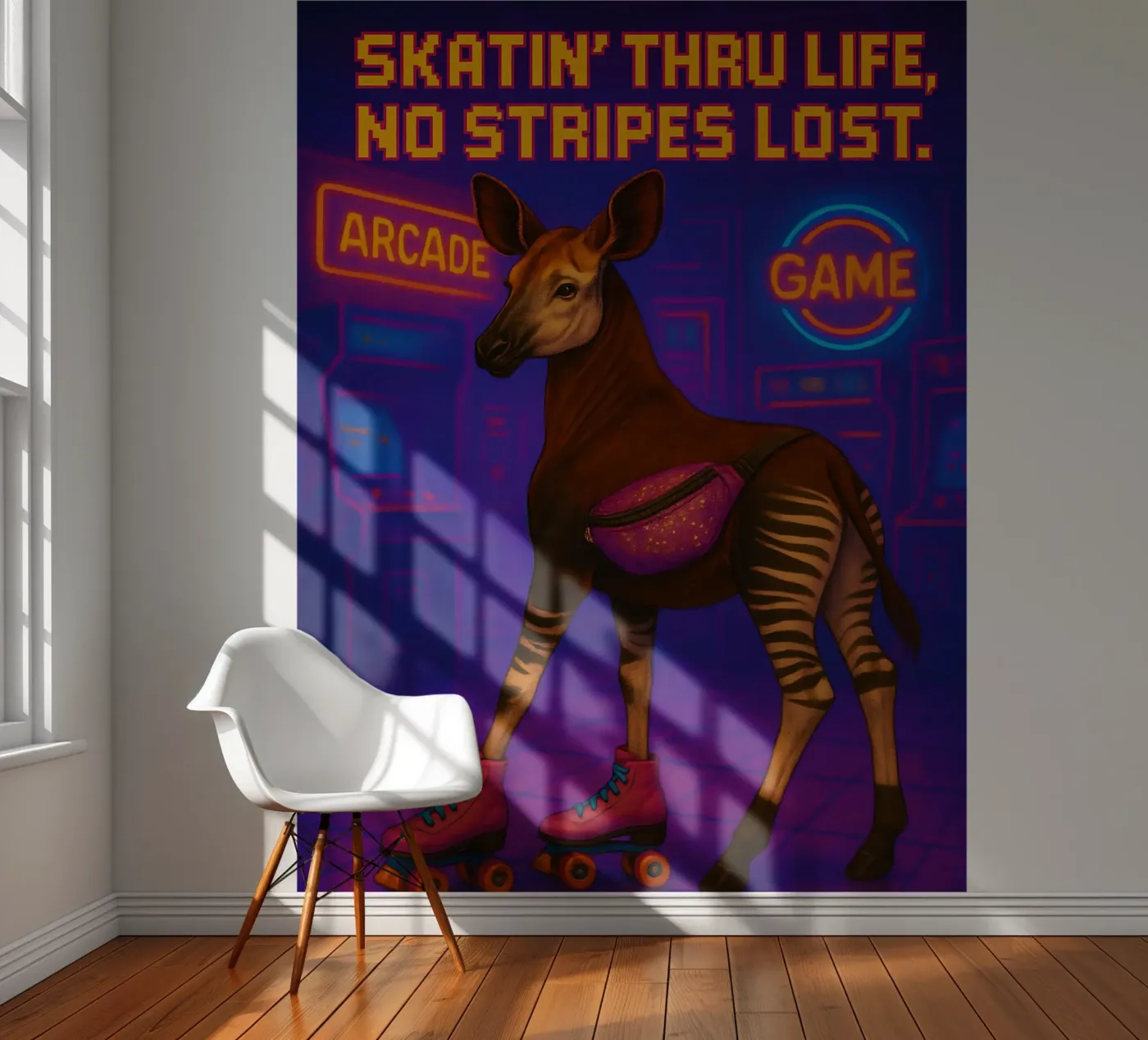 Funny Okapi Memes fotobehang van Funny Humor Art