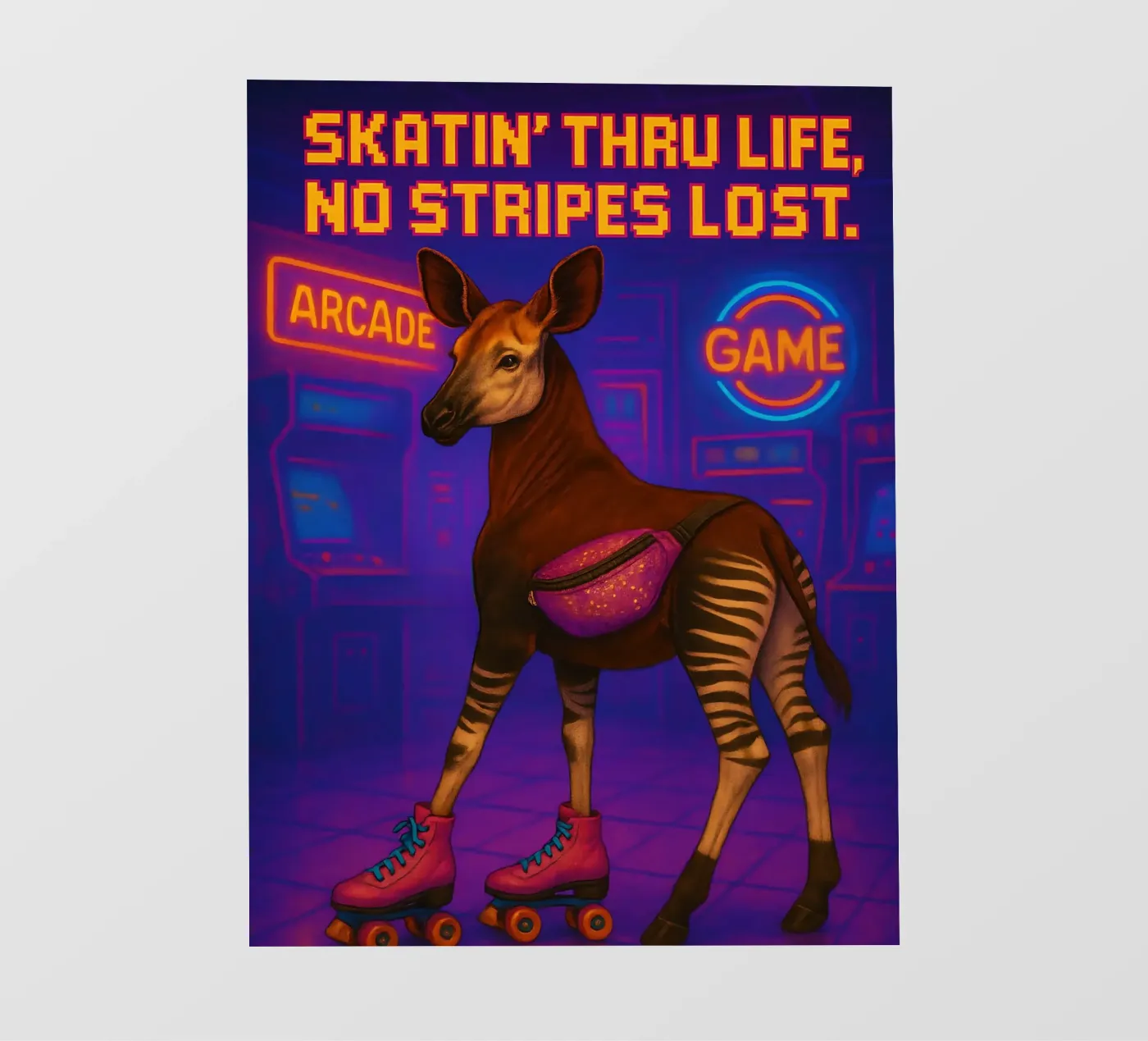 Funny Okapi Memes fotobehang van Funny Humor Art