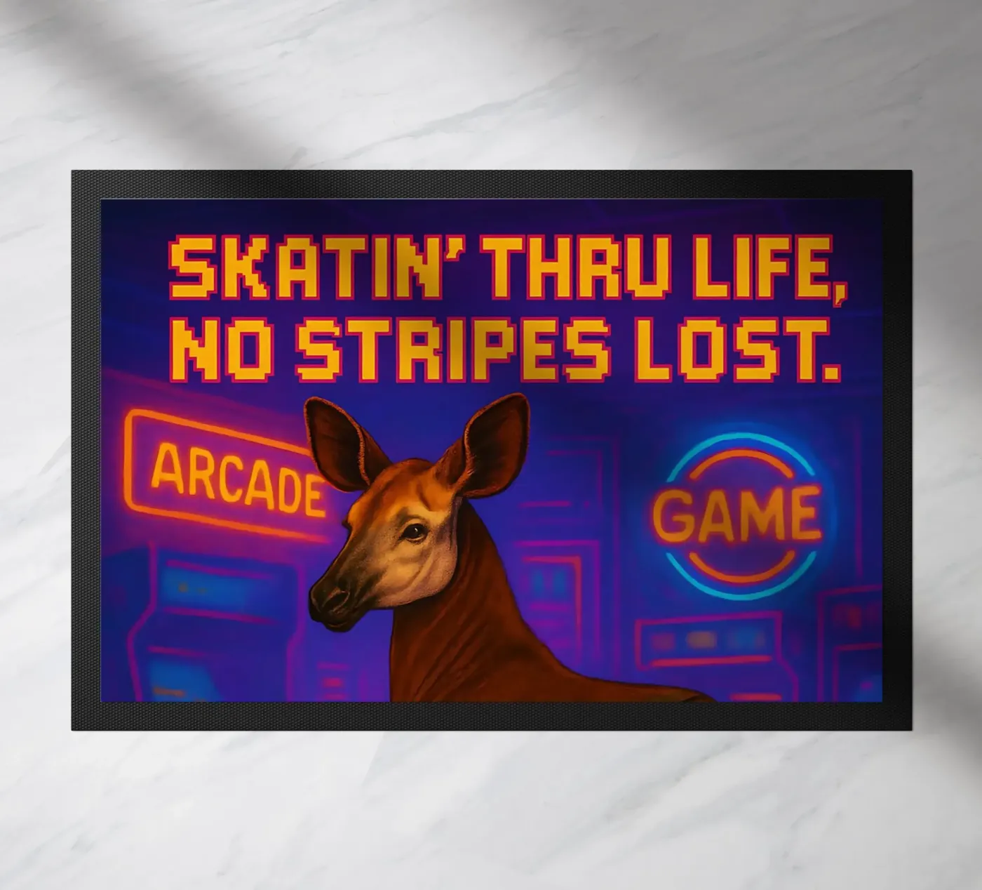 Grappige Okapi memes deurmat van Funny Humor Art