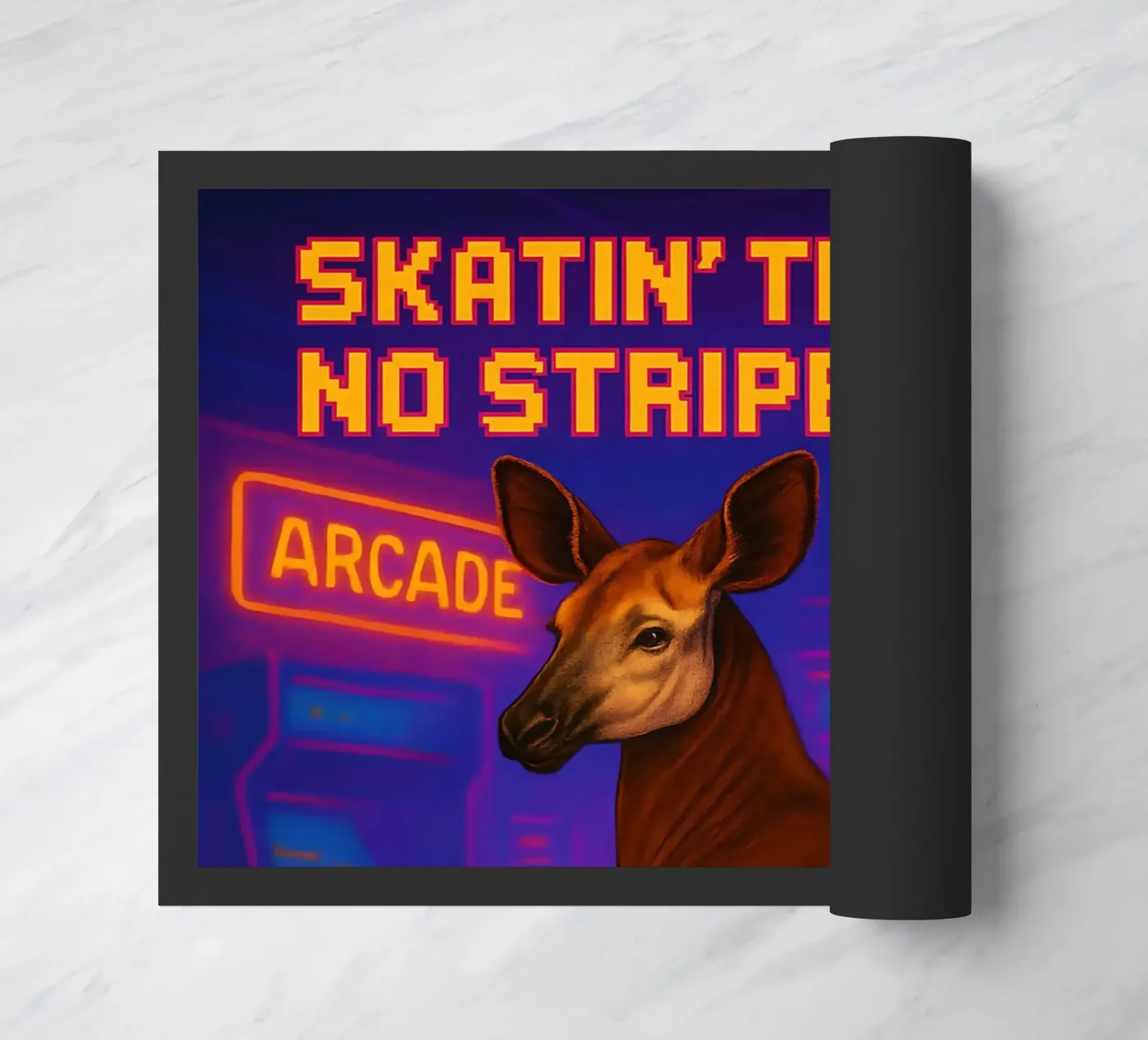 Grappige Okapi memes deurmat van Funny Humor Art