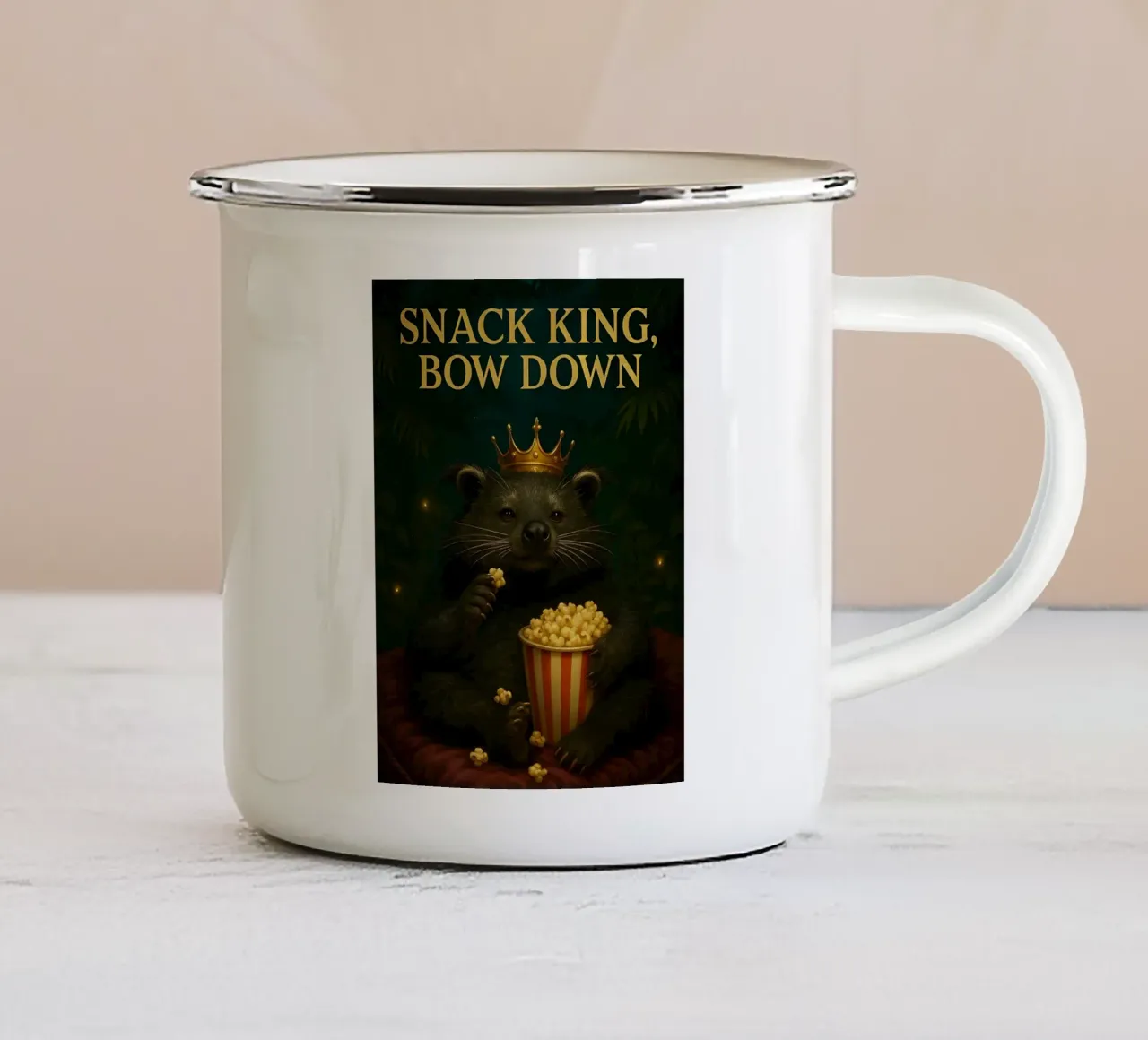 Meme divertente Bearcat tazza in smalto da Funny Humor Art