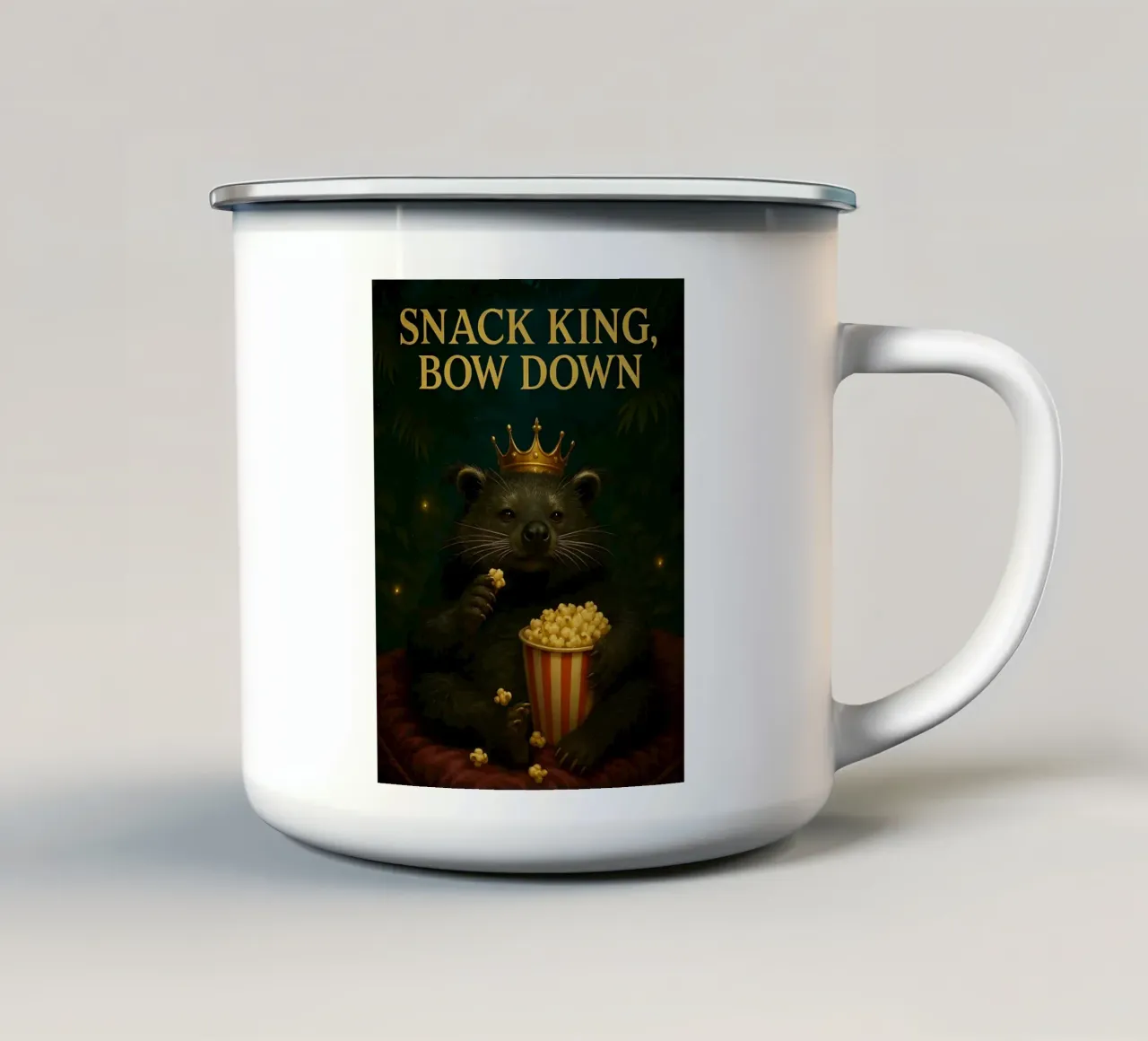 Meme divertente Bearcat tazza in smalto da Funny Humor Art
