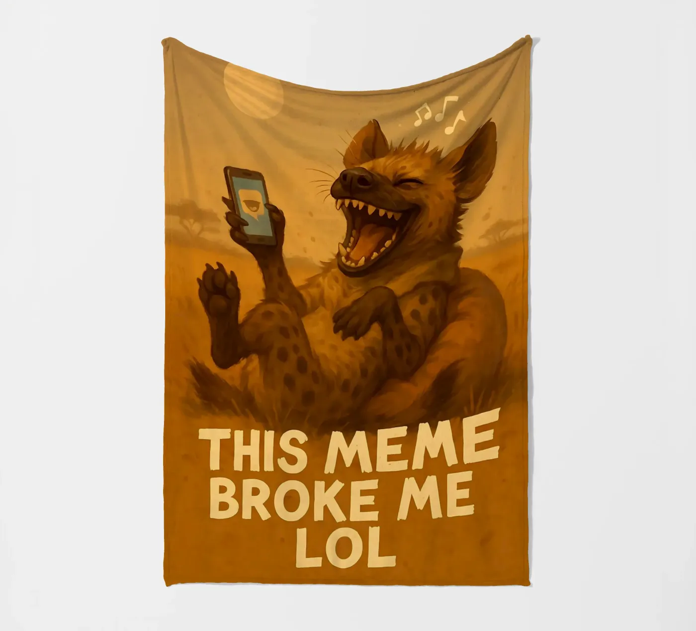 Lustige Hyäne Meme Fleecedecke von Funny Humor Art