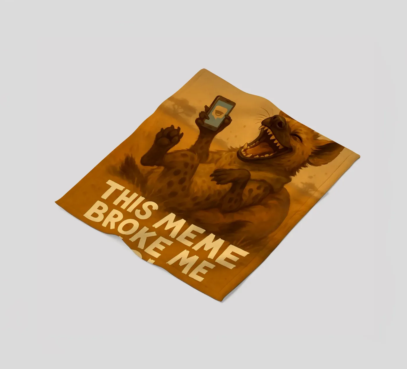 Lustige Hyäne Meme Fleecedecke von Funny Humor Art