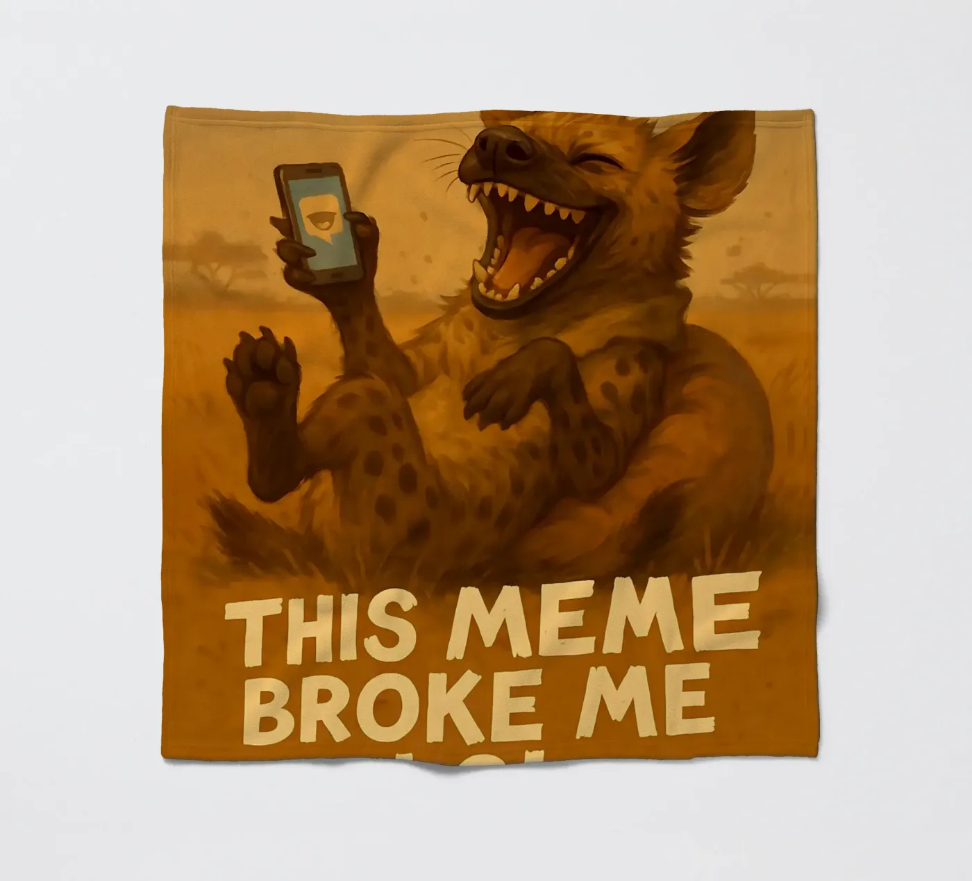 Lustige Hyäne Meme Fleecedecke von Funny Humor Art