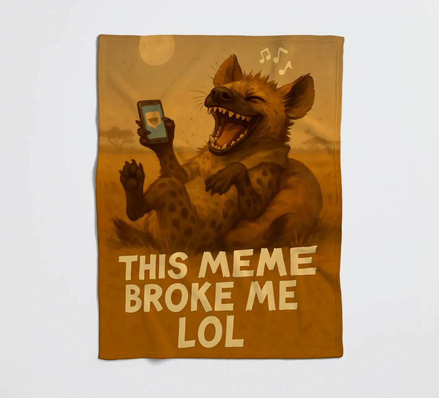 Lustige Hyäne Meme Fleecedecke von Funny Humor Art