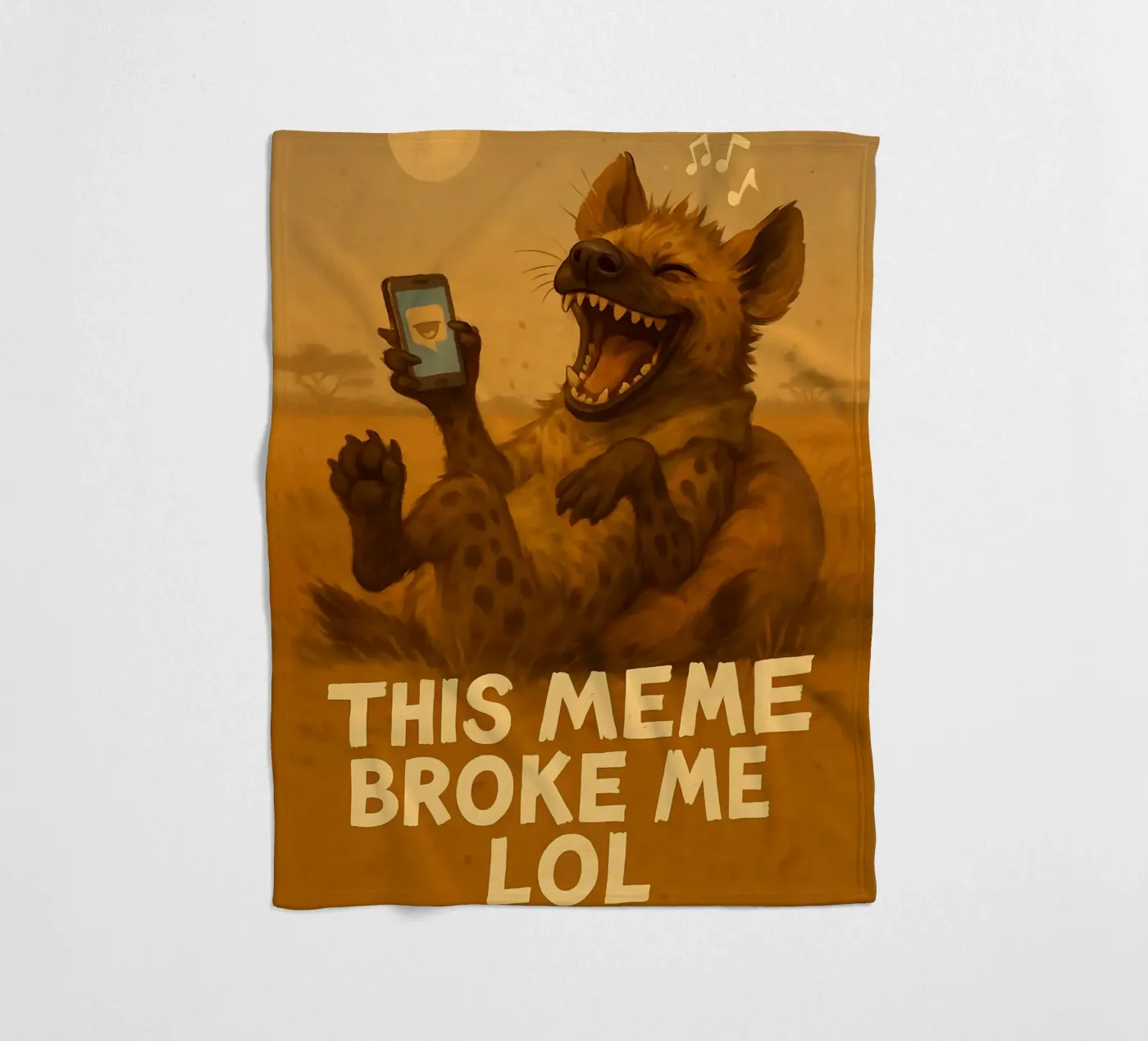Lustige Hyäne Meme Fleecedecke von Funny Humor Art