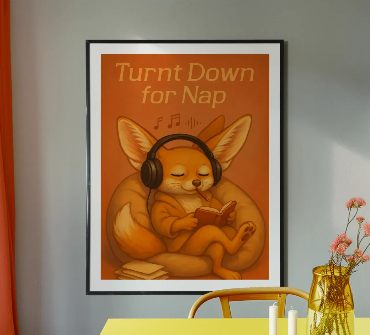 Lustiges Nap Fox Meme Poster von Funny Humor Art