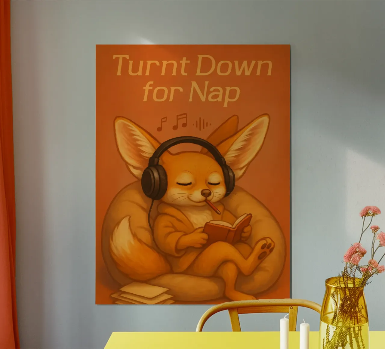 Lustiges Nap Fox Meme Poster von Funny Humor Art