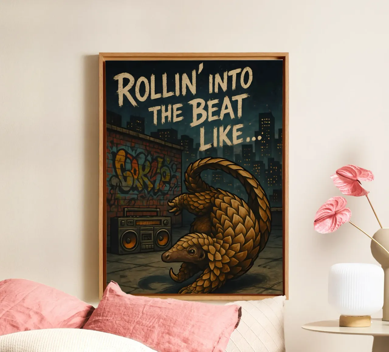Funny Pangolin Meme tela da Funny Humor Art