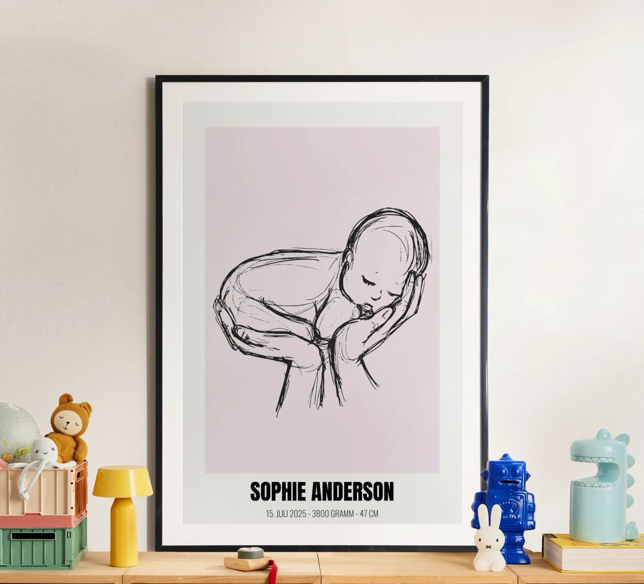 Minimaliste & personnel - Poster de naissance avec nom poster de FRAMELY