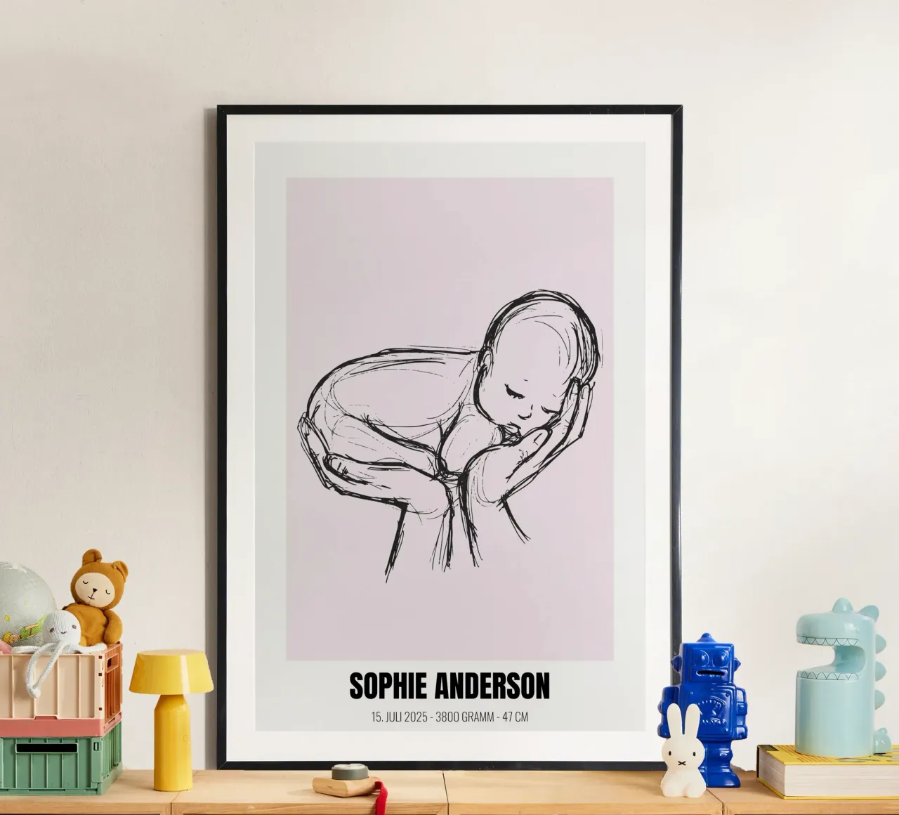 Minimalista e personale - poster di nascita con nome e cognome poster da FRAMELY