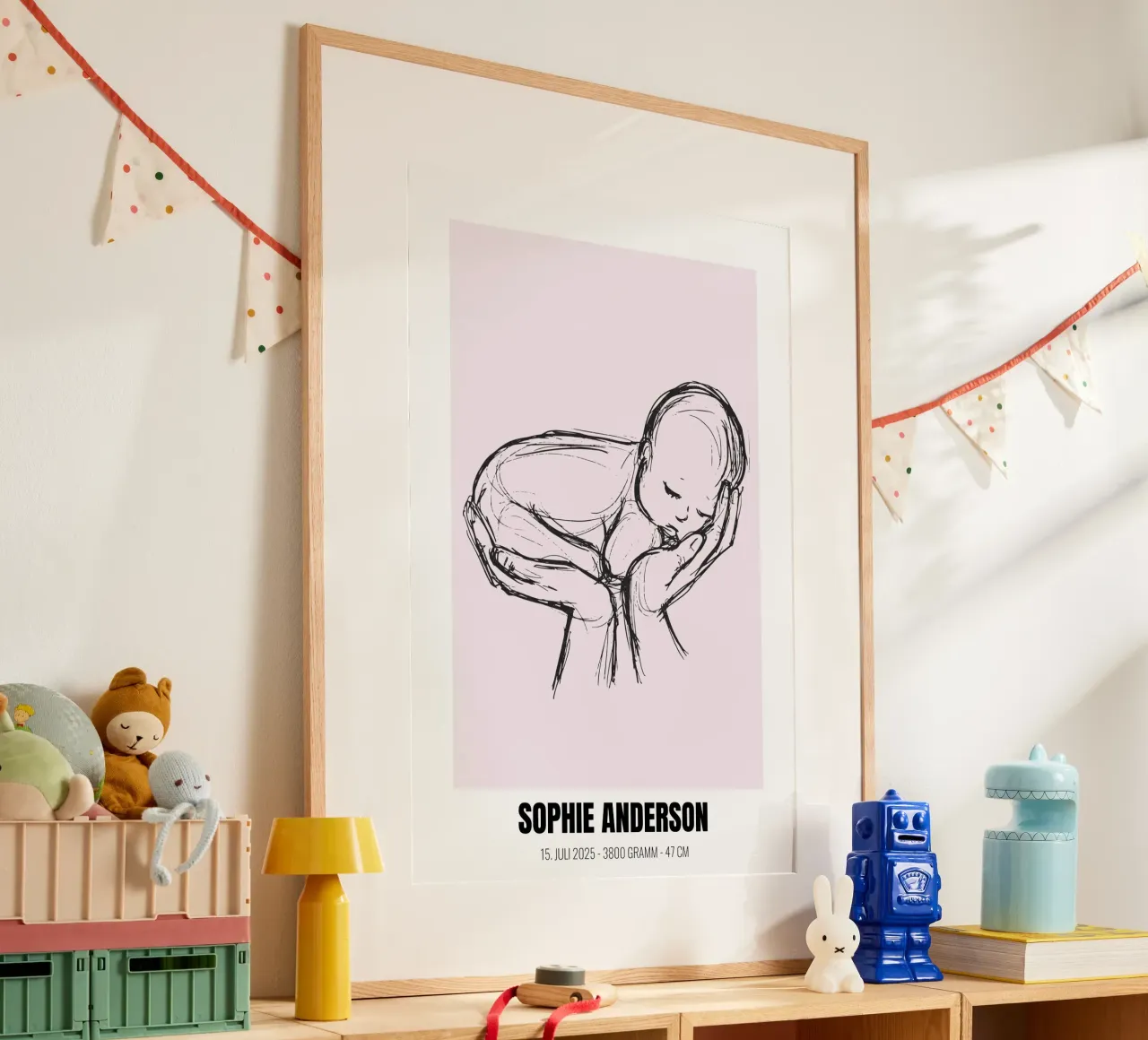 Minimalista e personale - poster di nascita con nome e cognome poster da FRAMELY