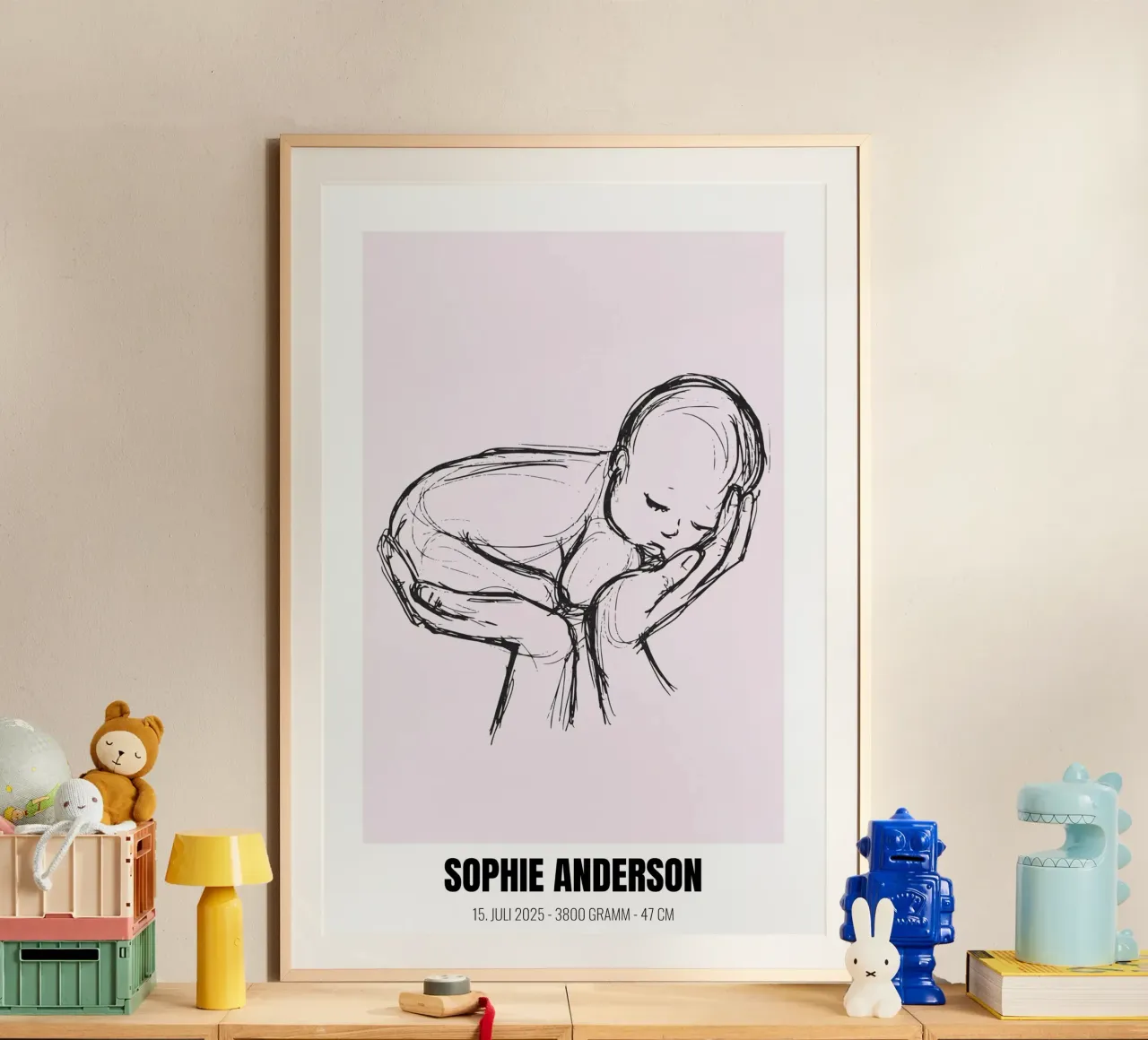 Minimalista e personale - poster di nascita con nome e cognome poster da FRAMELY