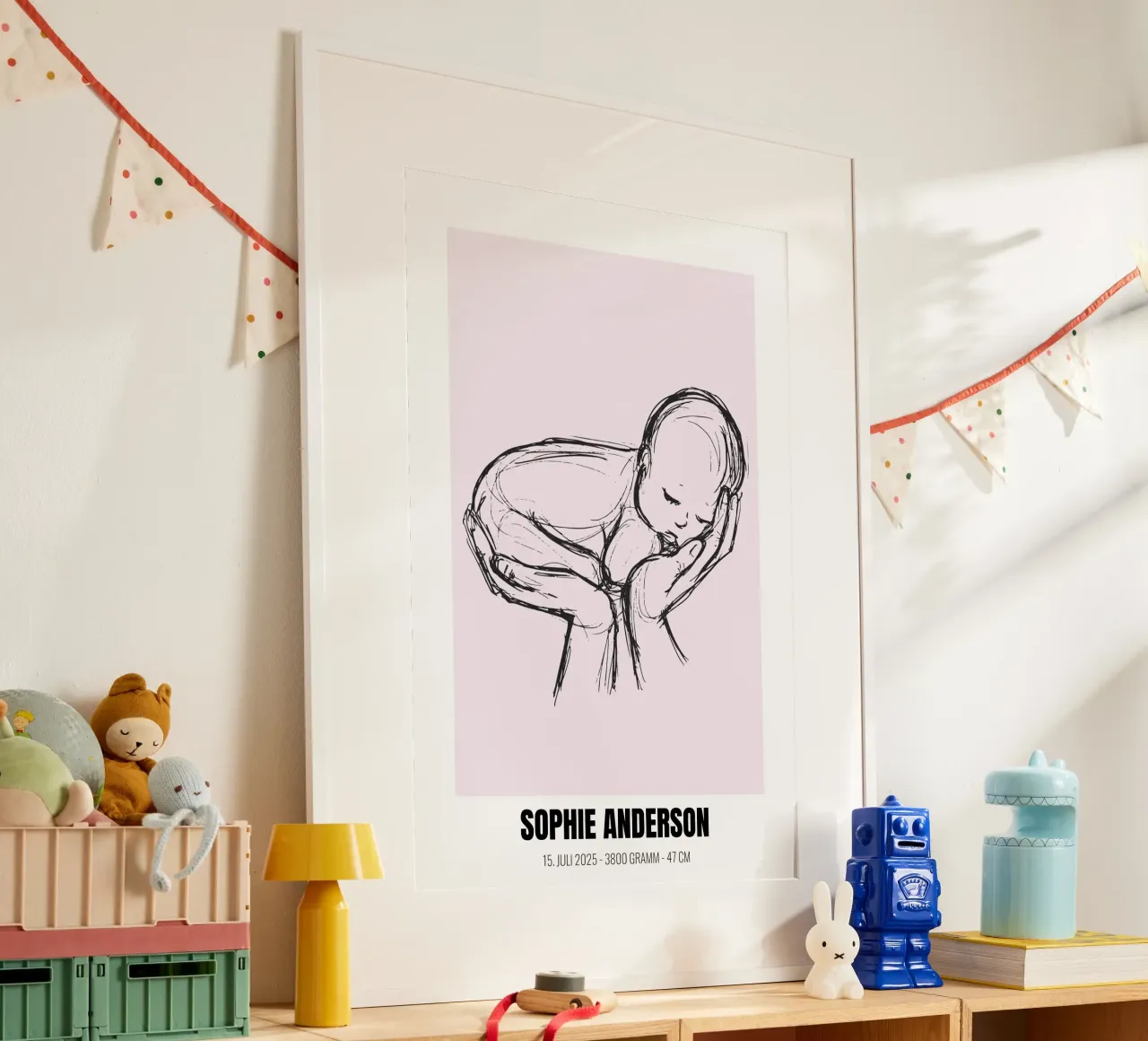 Minimalista e personale - poster di nascita con nome e cognome poster da FRAMELY
