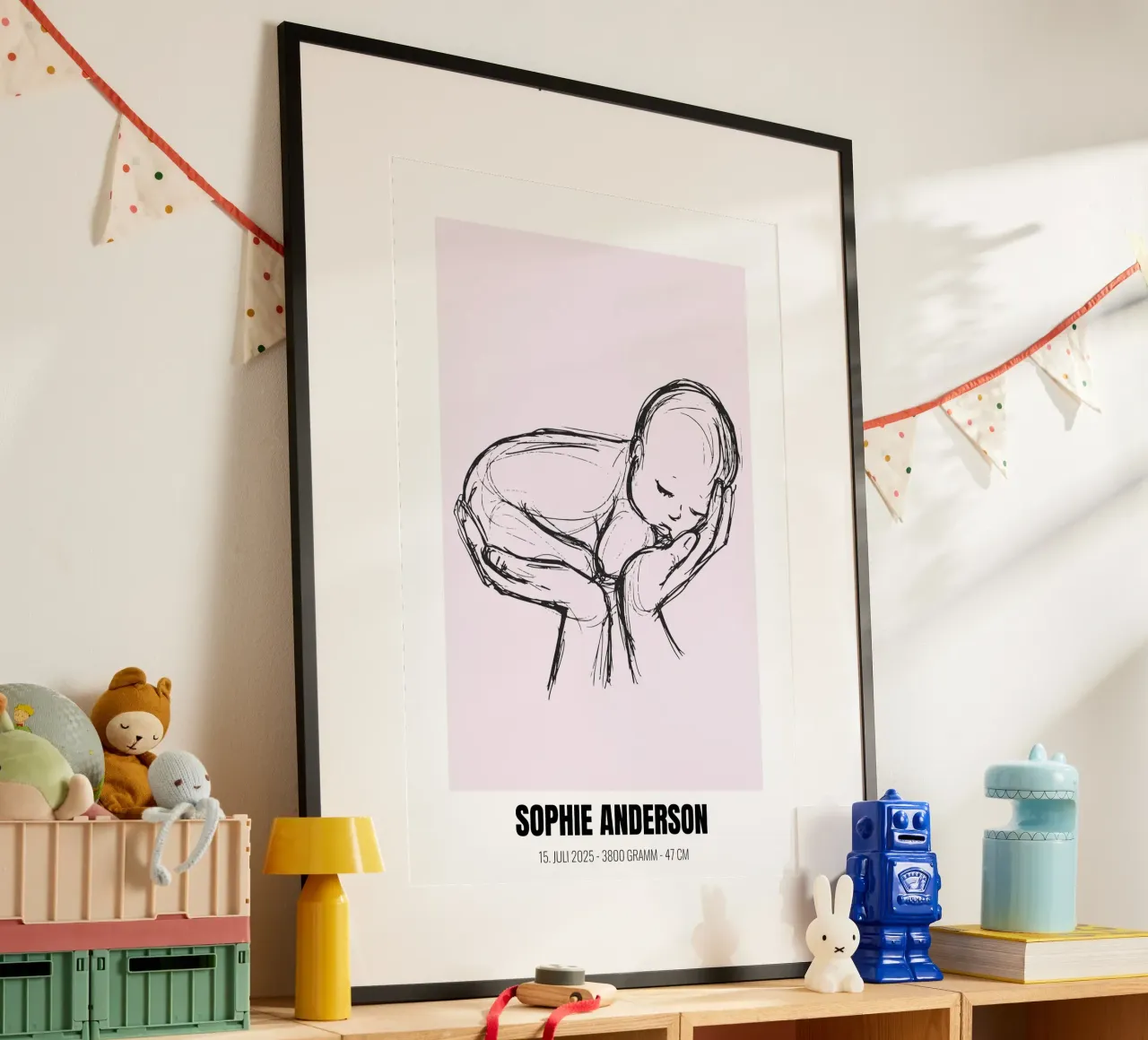 Minimalista e personale - poster di nascita con nome e cognome poster da FRAMELY