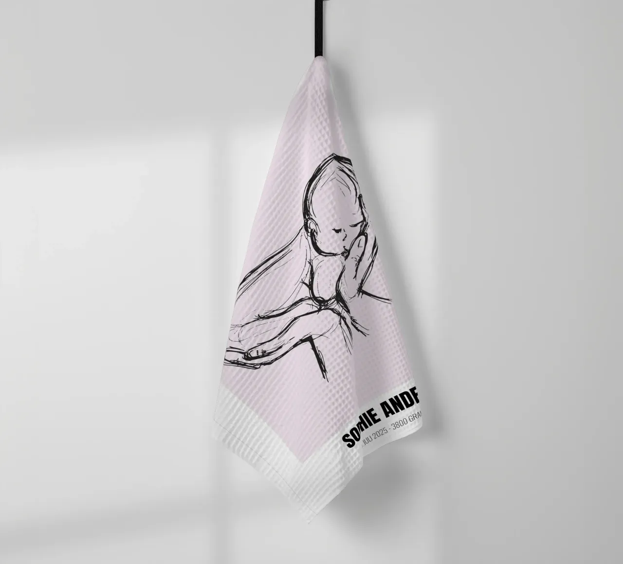 Minimaliste & personnel - Poster de naissance avec nom torchon de FRAMELY