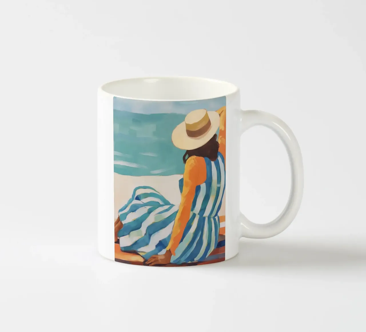 Donna astratta sulla spiaggia tazza in ceramica da DolceVita