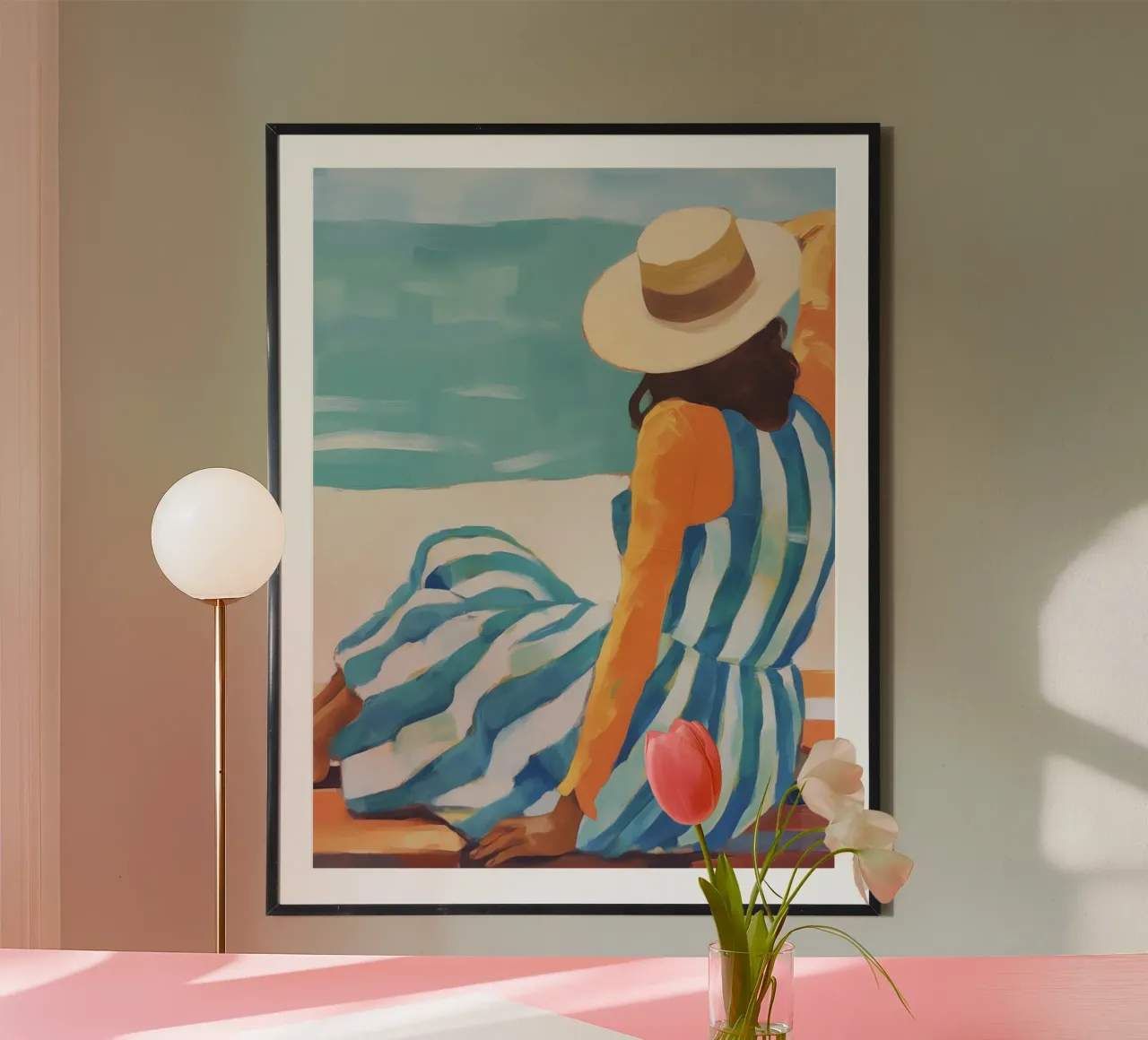 Abstrakte Frau am Strand Poster von DolceVita