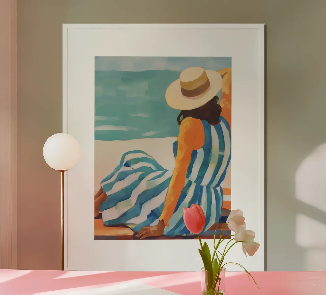 Abstrakte Frau am Strand Poster von DolceVita