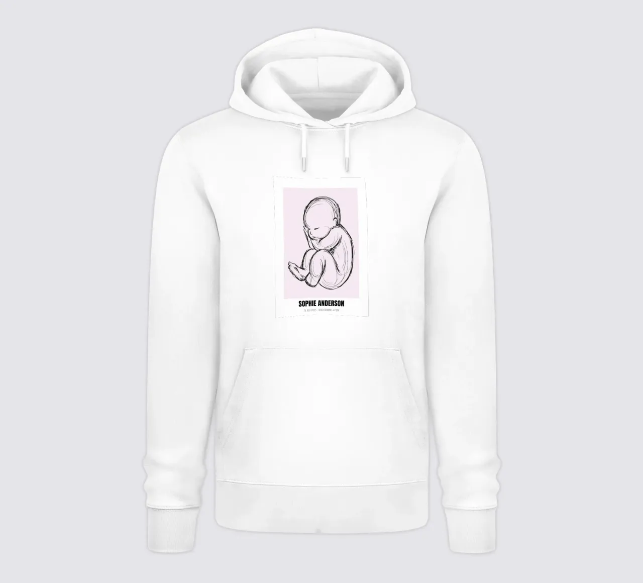 Minimalista y personal - cartel de nacimiento con nombre sudadera con capucha de FRAMELY