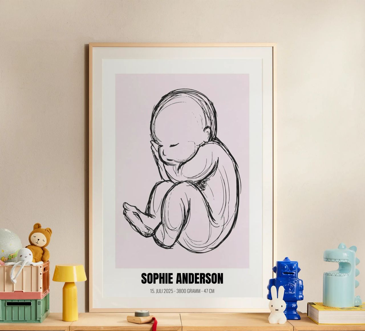 Minimaliste & personnel - Poster de naissance avec nom poster de FRAMELY