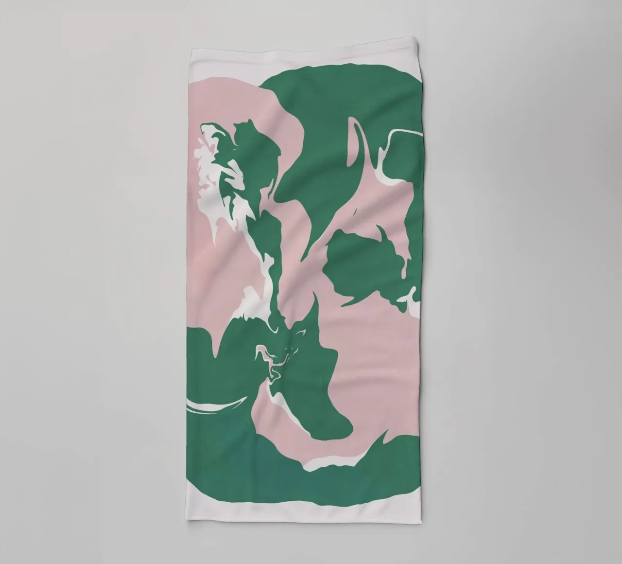 Abstract liquify pink and green towel by Little Dean