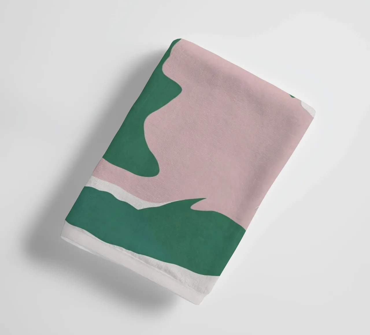 Abstract liquify pink and green towel by Little Dean