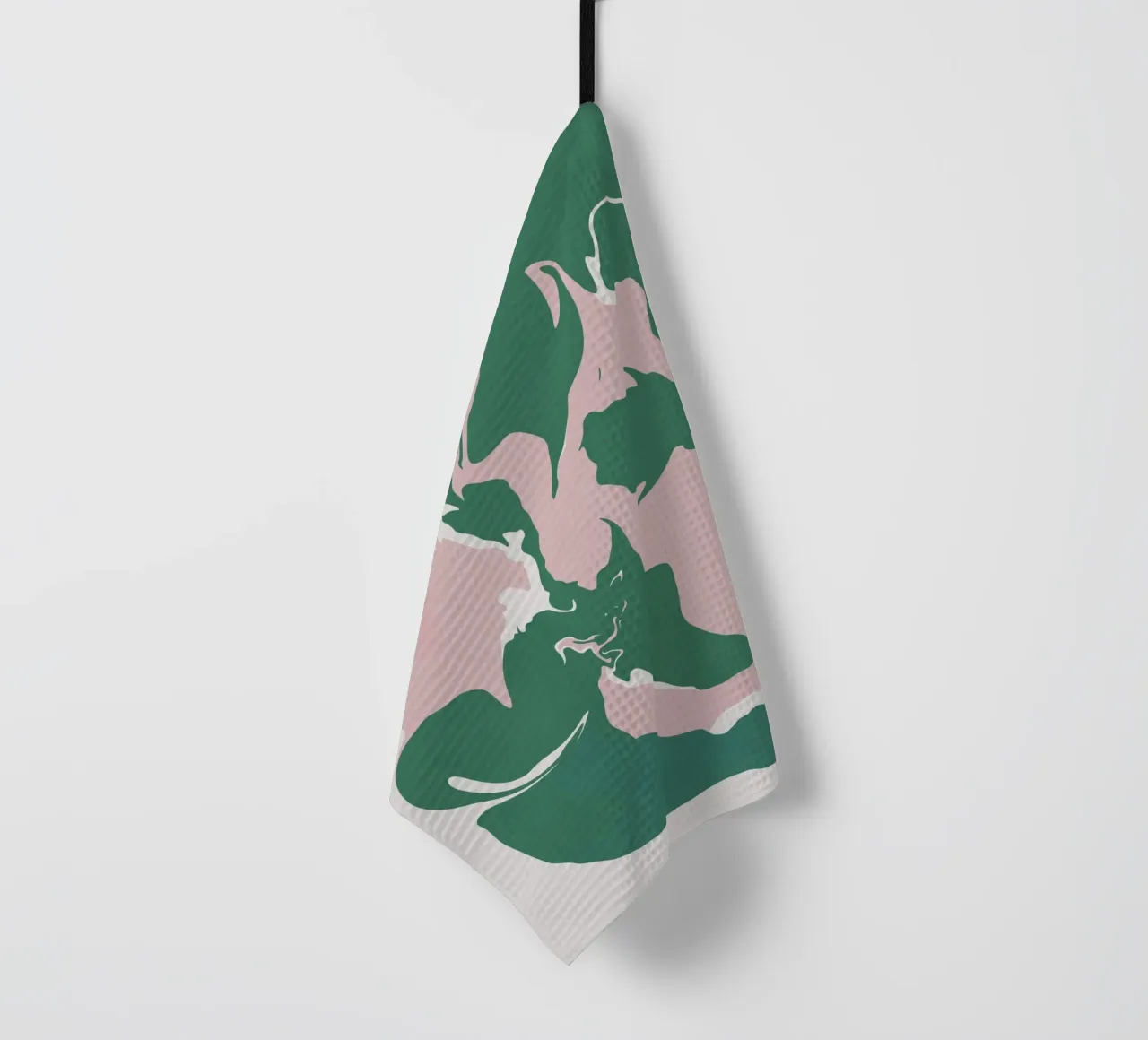 Liquide abstrait rose et vert torchon de Little Dean