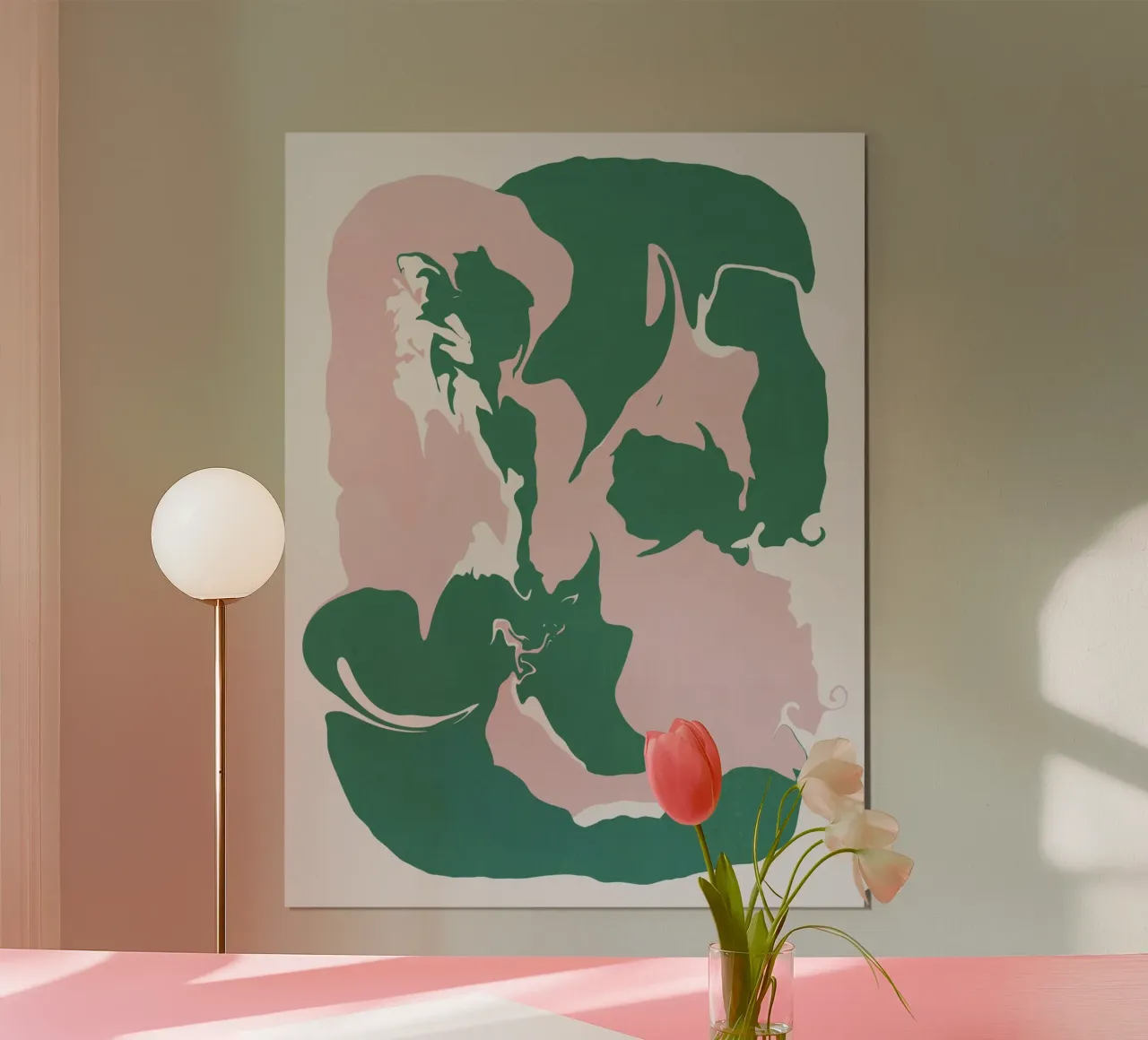 Abstracto licuar rosa y verde poster de Little Dean