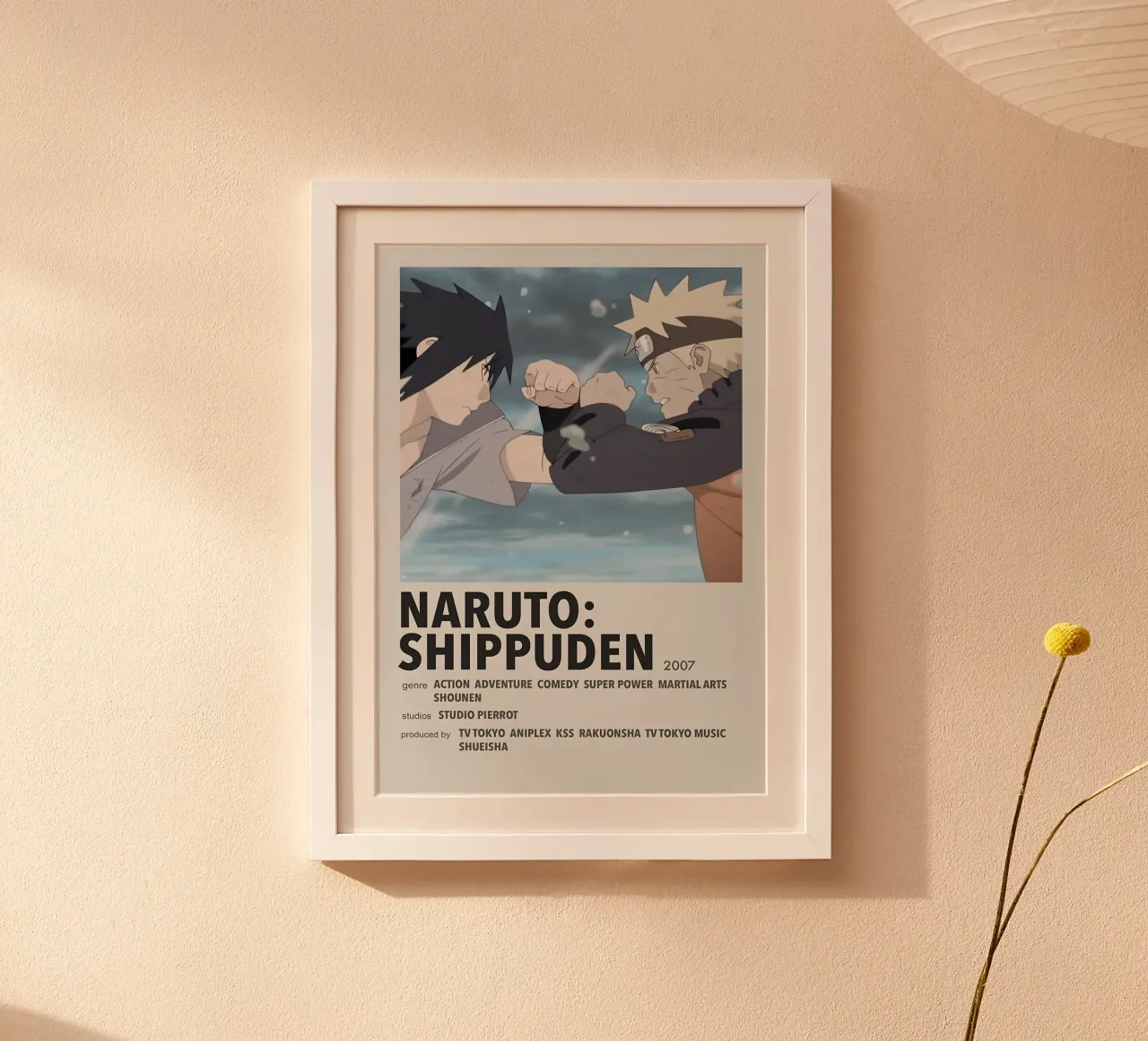 NARUTO SHIPPUDEN  2007 poster con telaio in alluminio da Totoya