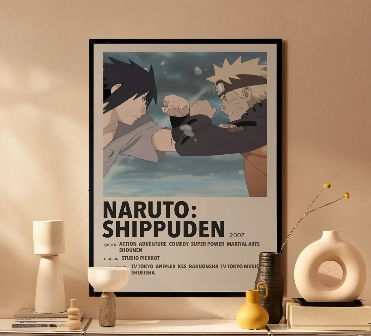 NARUTO SHIPPUDEN  2007 poster con telaio in alluminio da Totoya