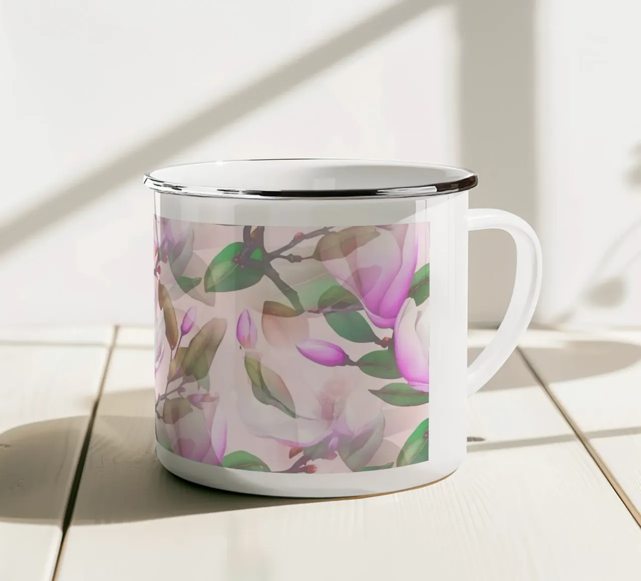 Rosa Magnolia tazza in smalto da SilverPegasus