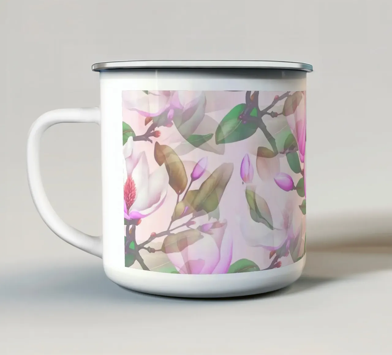 Rosa Magnolia tazza in smalto da SilverPegasus