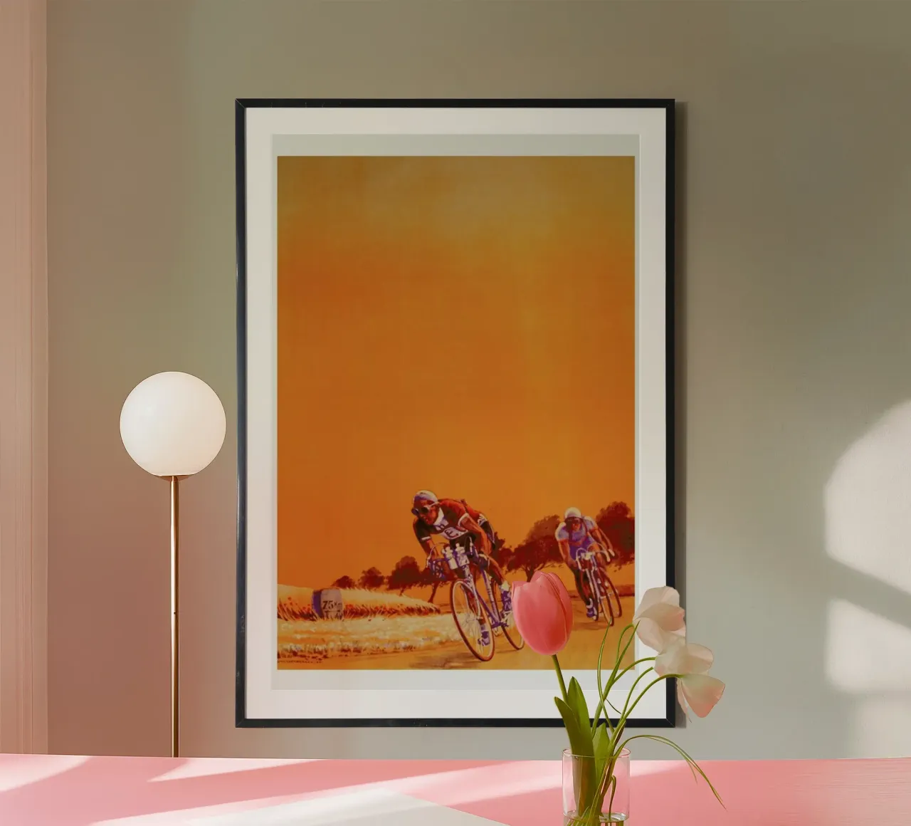 bike2 poster met houten frame van Robert Livingston