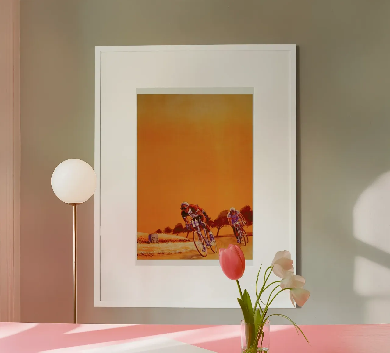 bike2 poster met houten frame van Robert Livingston