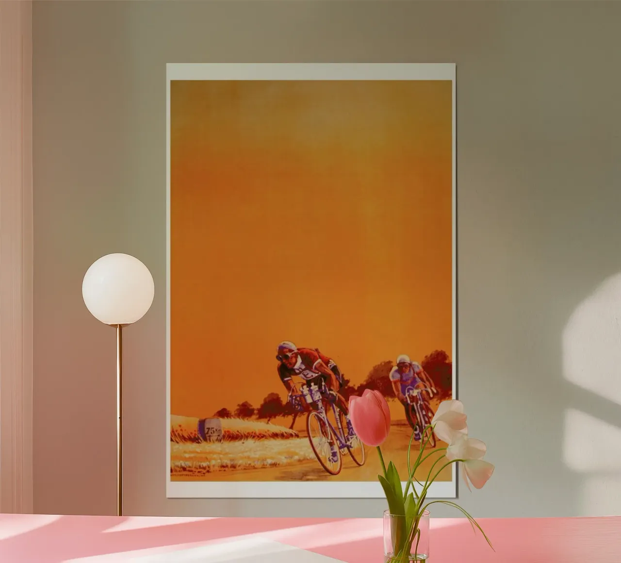 bike2 poster met houten frame van Robert Livingston