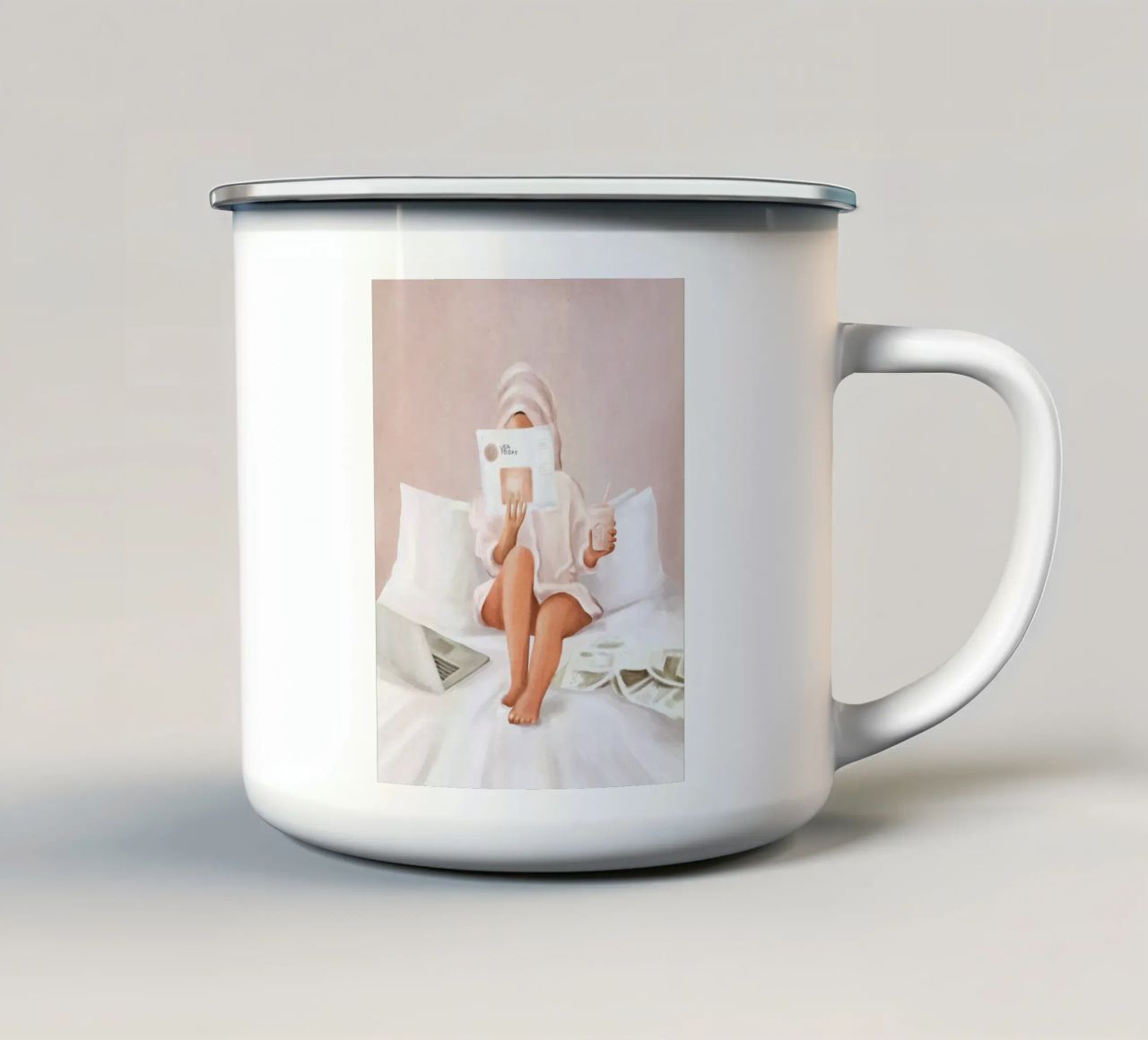 Weekend Morning II tazza in smalto da Flow Line