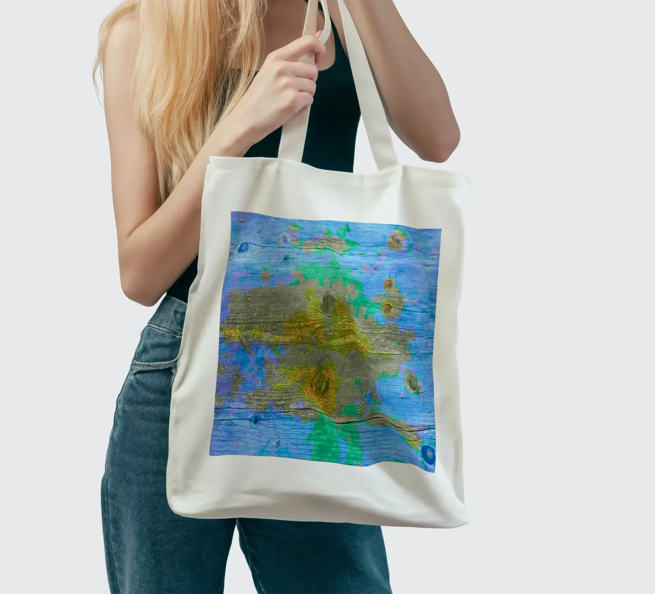 Weathered wooden board - chromatic colour scheme tote bag by Gürsel Yesil Digital Art