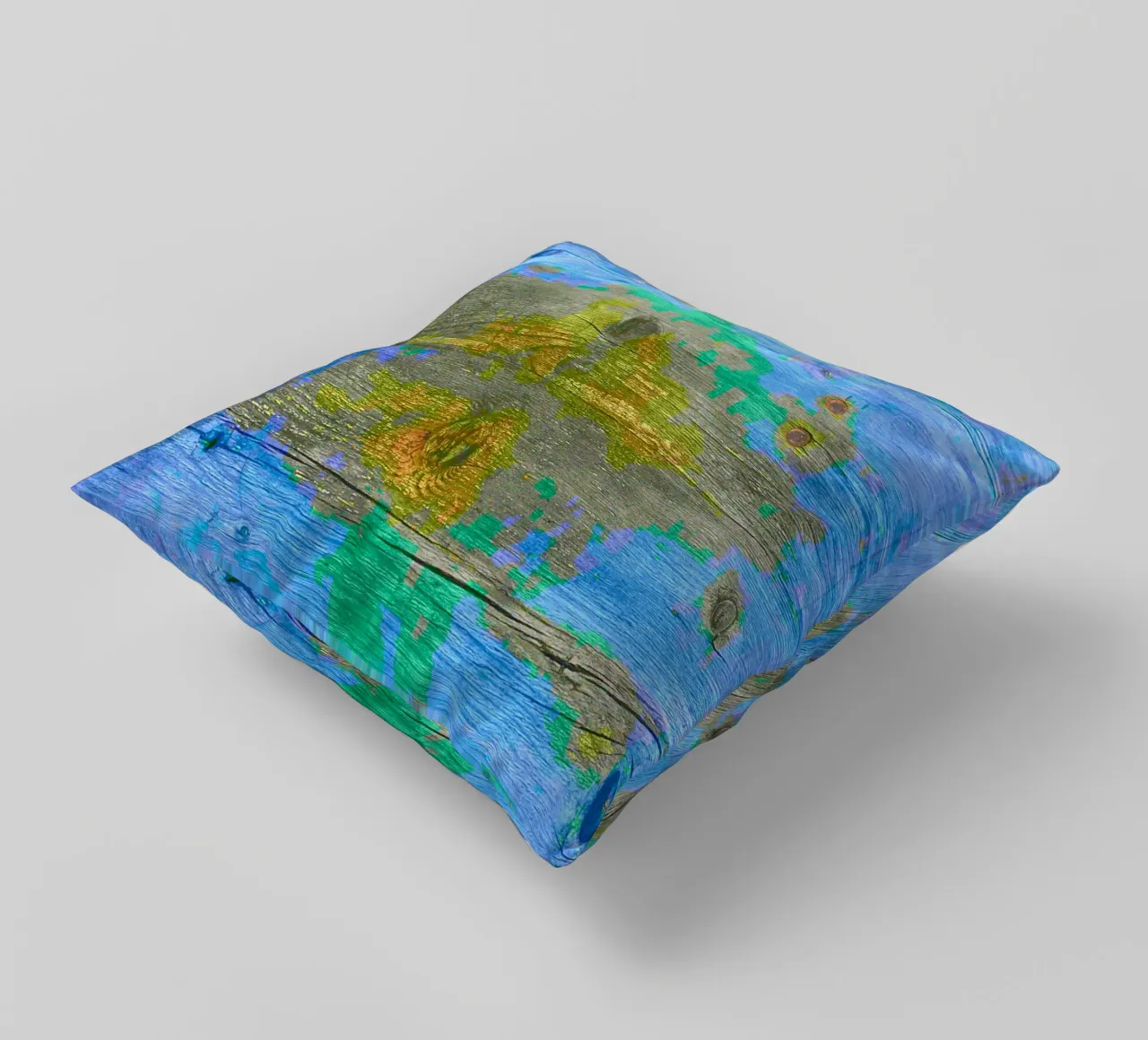 Verweerde houten plank - chromatisch kleurenschema kussen van Gürsel Yesil Digital Art