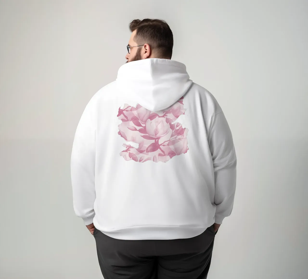Magnolia rosa tenue felpa con cappuccio da SilverPegasus