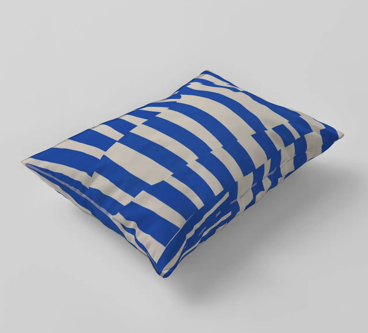 Linea e striscia blu cuscino da Little Dean