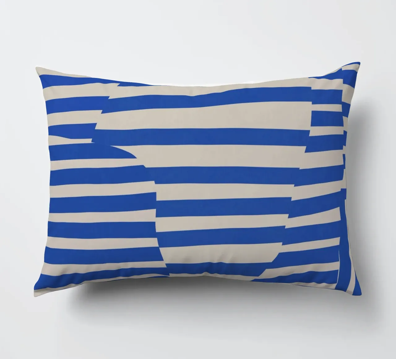 Linea e striscia blu cuscino da Little Dean