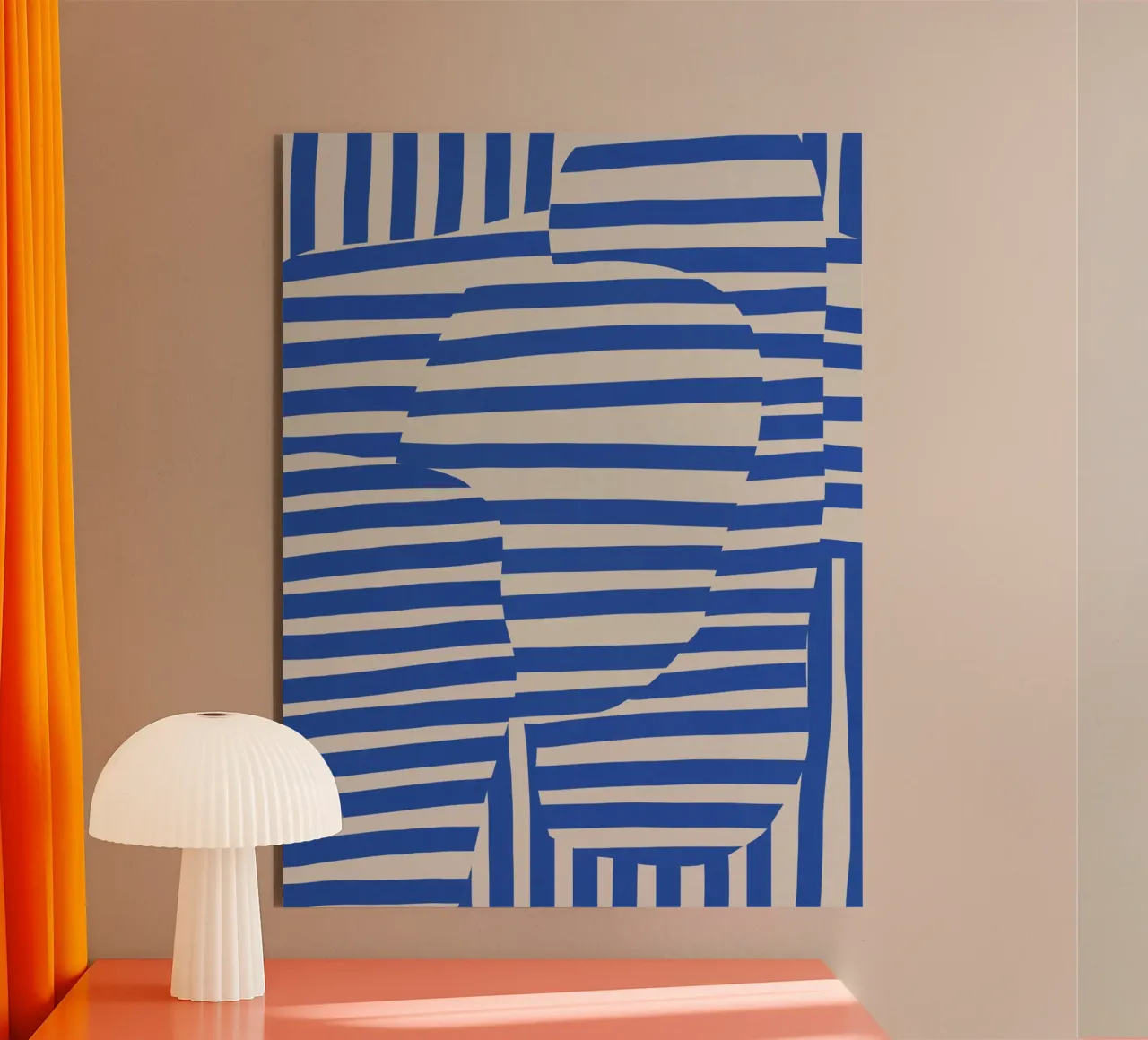 Linea e striscia blu alluminio dibond da Little Dean