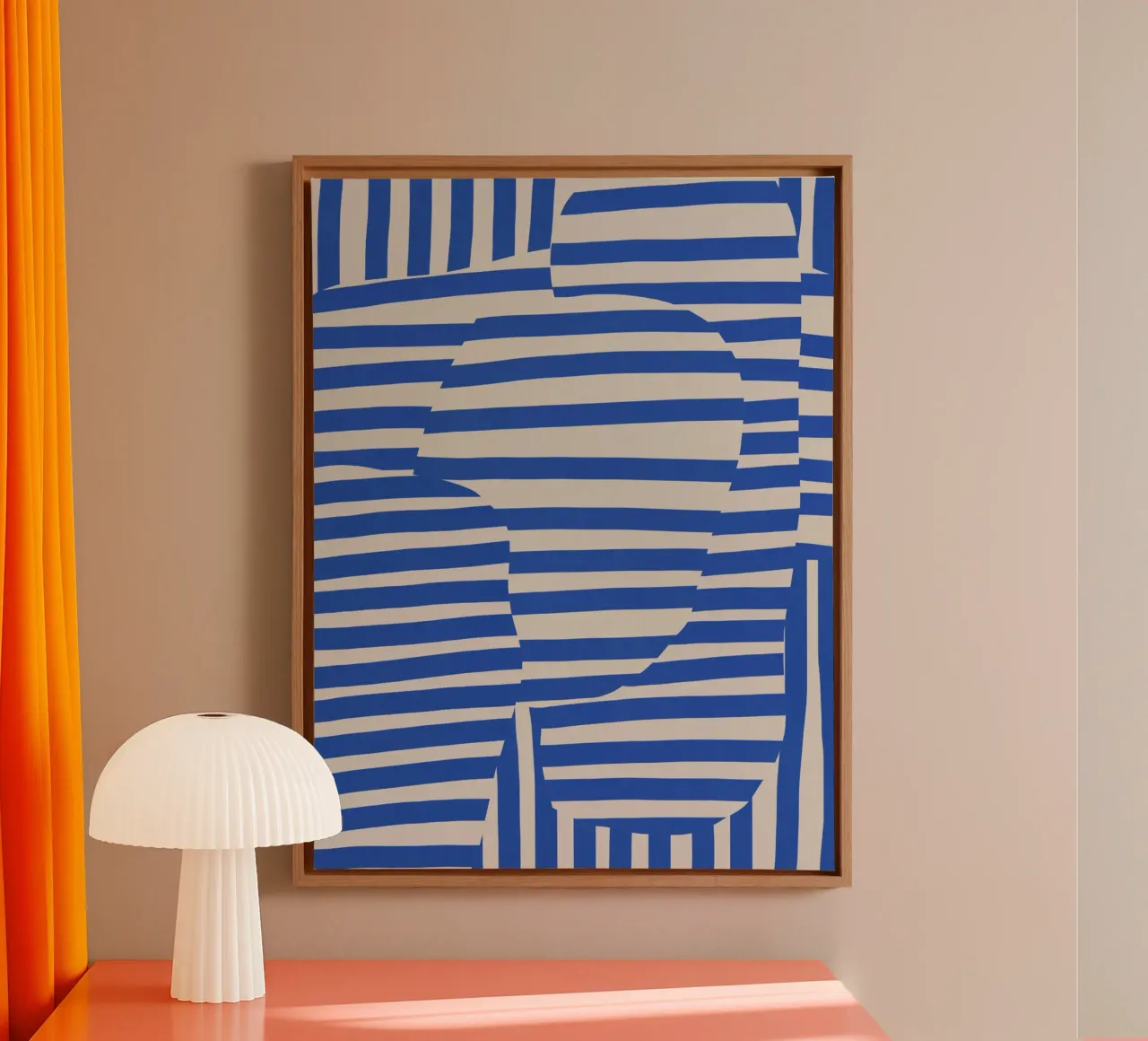 Linea e striscia blu tela da Little Dean
