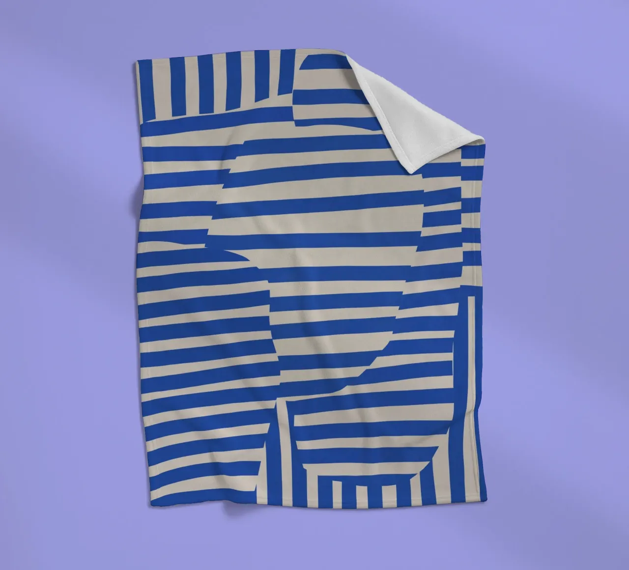 Linea e striscia blu coperta in pile da Little Dean
