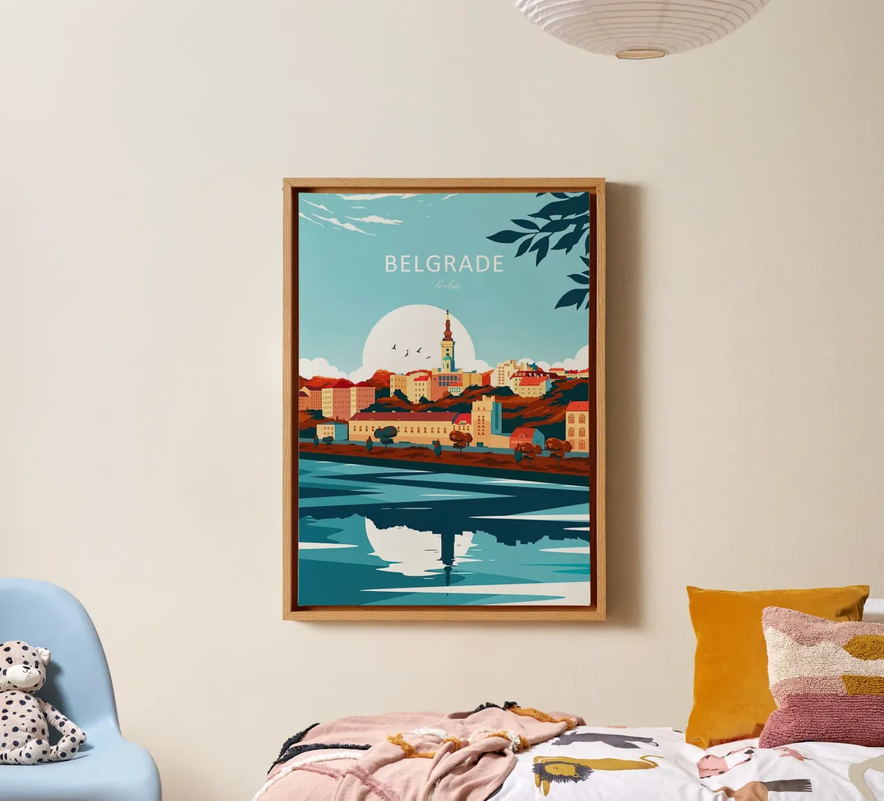 Belgrado traditionele reisprent - Servië canvas met Baklijst van Liliestudio